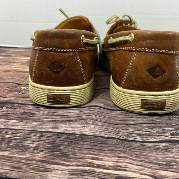 Sperry Men's Top Sider Gold Cup Boat ASV 2 Eye Brown Leather Shoes Size 9M - Picture 14 of 16